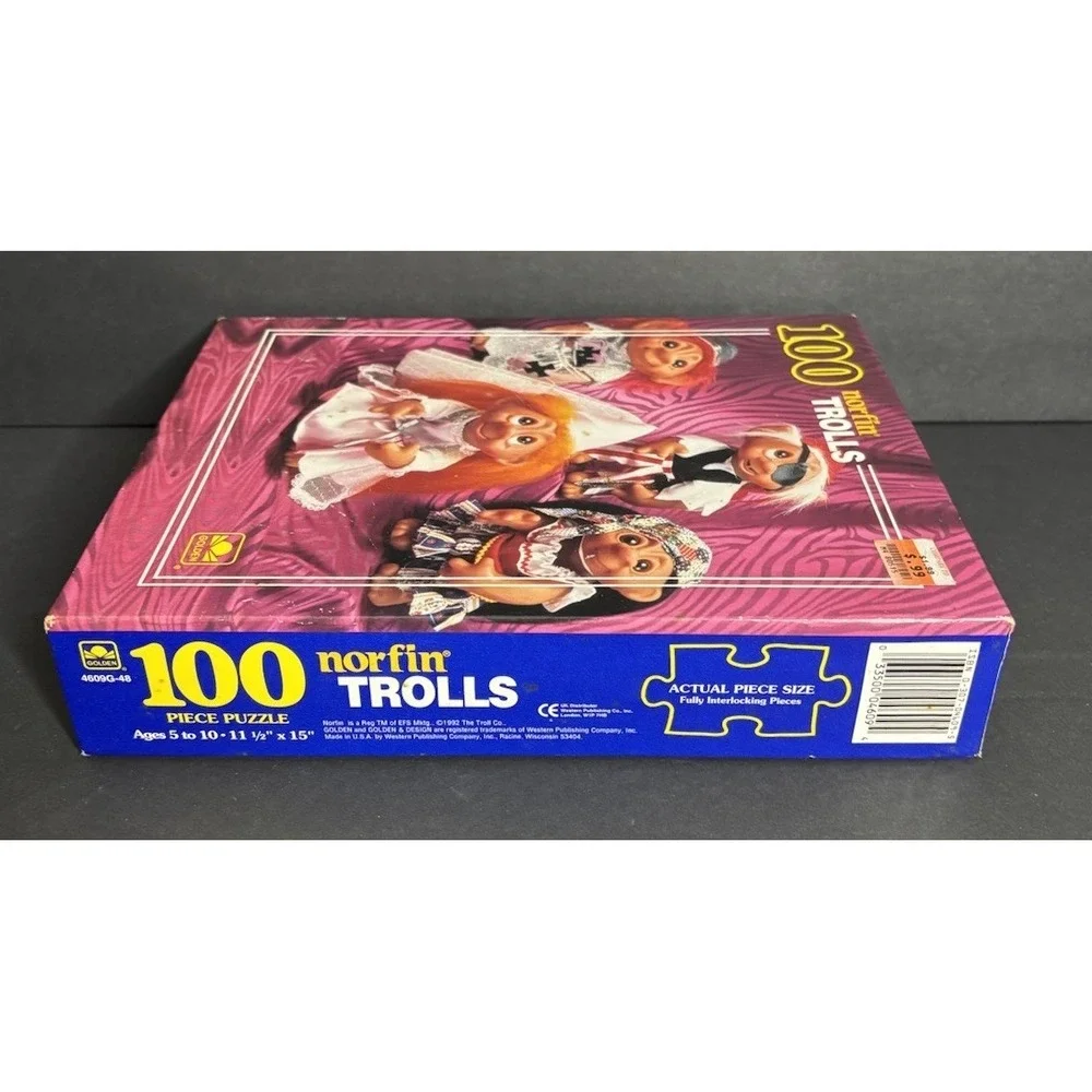 Norfin Trolls Golden Jigsaw Puzzle 100 Pc 11.5 x 15 Factory Sealed Vintage 1992